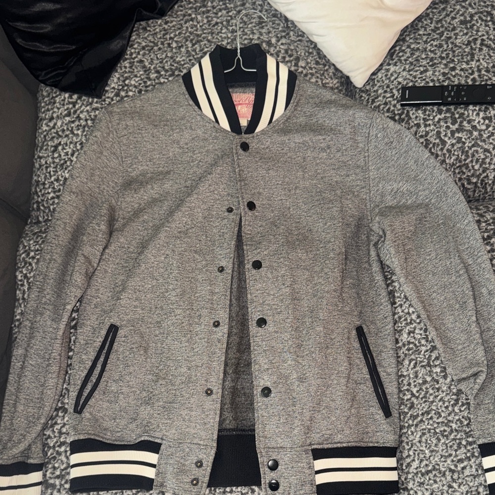 Brooklyn Cloth Gray and Black Varsity Jacket